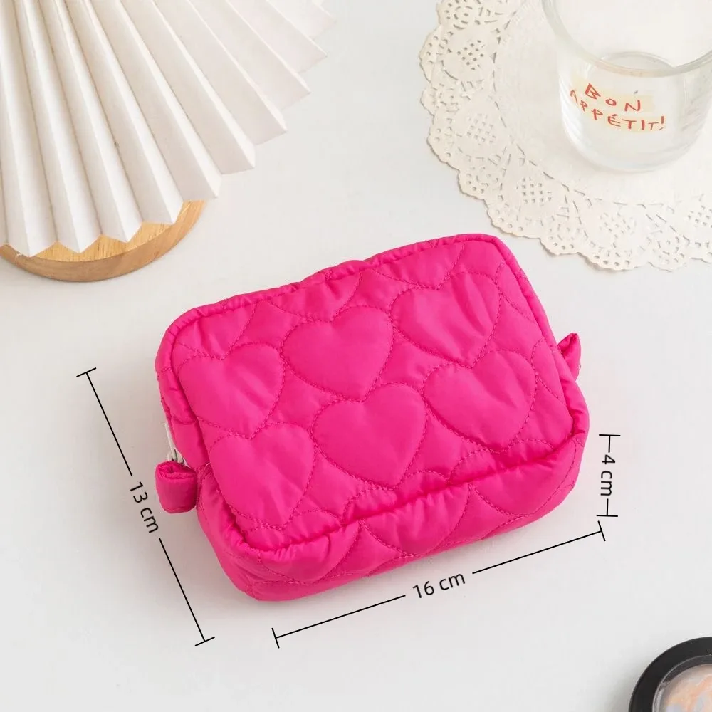 sacs de rangement de voyage pour étudiants, mini poudres cosmétiques, sacs à main d'embrayage pour femmes, design coeur d'amour, grande capacité, mignon, nouvelle mode