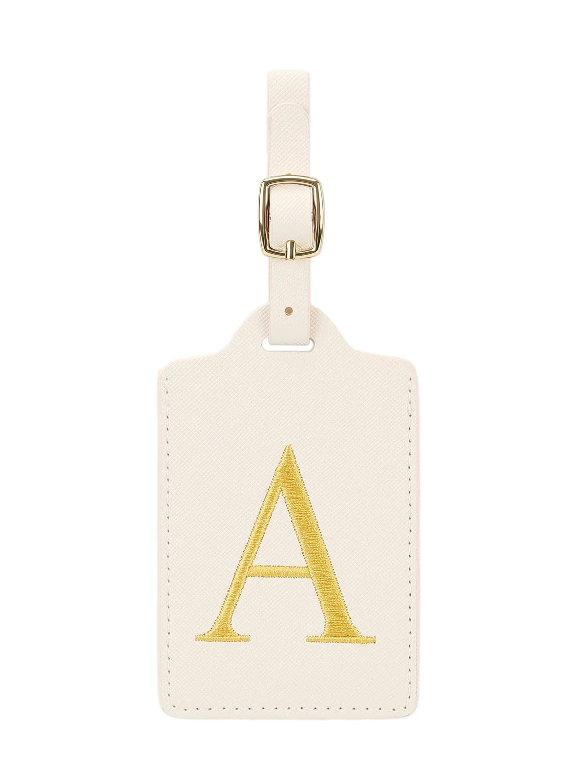 étiquette de bagage en cuir brodée élégante et personnalisée, étiquette d'identification de bagage anti-perte (lettres a~z), accessoire de voyage unisexe.