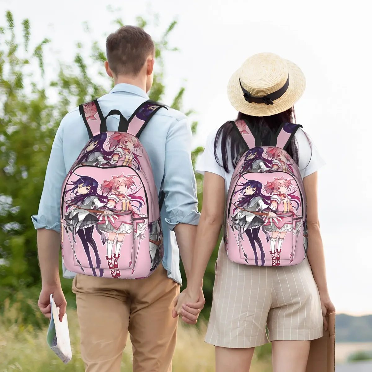 sac à dos homura puella magi madoka magica anime pour étudiants, randonnée, voyage, kyubey, pour hommes et femmes, sacs en toile pour ordinateur portable
