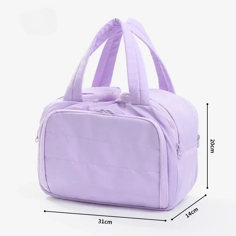 grande trousse de maquillage portable légère pour femme, sac de rangement polyvalent de voyage, organisateur à main, pochette cosmétique, trousse de toilette