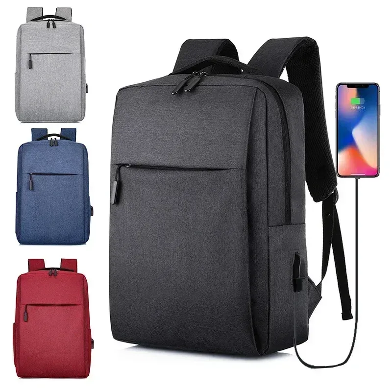 Sacs à dos d'affaires pour hommes et femmes, sac à dos de voyage portable de grande capacité, sac pour ordinateur portable ultraléger unisexe, cartable d'étudiant de couleur unie