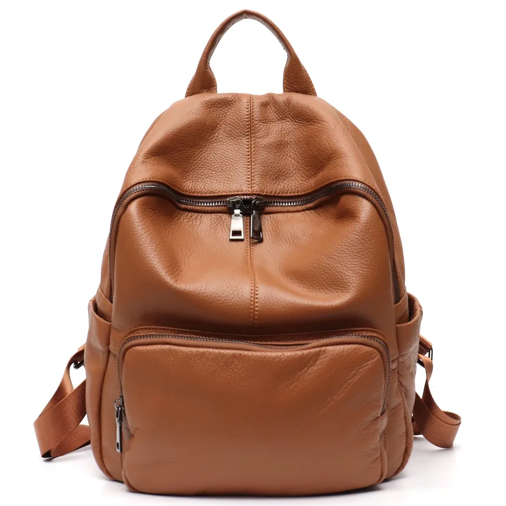 sac à dos en cuir de vachette naturel pour femmes et hommes, sac à dos de voyage, sacs initiés par les étudiants, design minimaliste, décontracté, 03, polyvalent