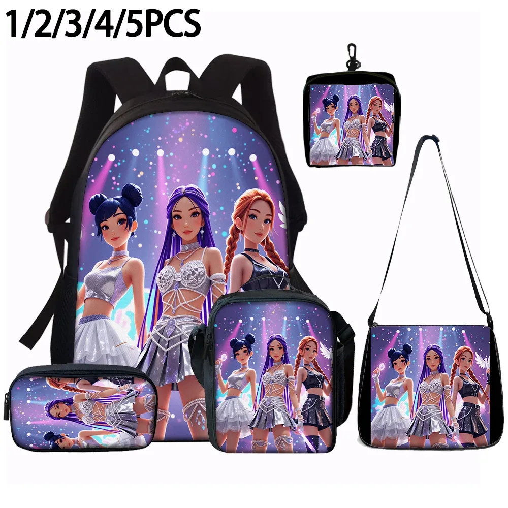 ensemble de sacs à dos à motif de groupe de filles k-pop, 1/2/3/4/5 pièces, le cadeau parfait pour les fans de kpop