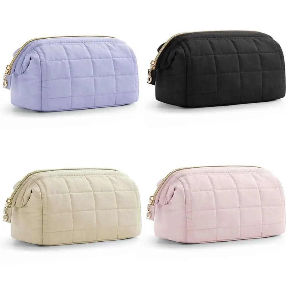 Trousse à cosmétiques de voyage grande capacité pour femme, trousse de maquillage large ouverte, trousse de maquillage rembourrée, trousse de toilette solide, document gonflé