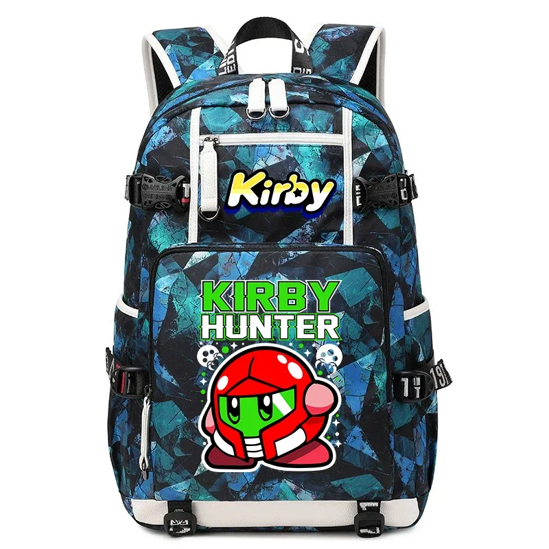 sac à dos d'étudiant imprimé dessin animé kirby, sac d'école de voyage de grande capacité pour enfants et adolescents