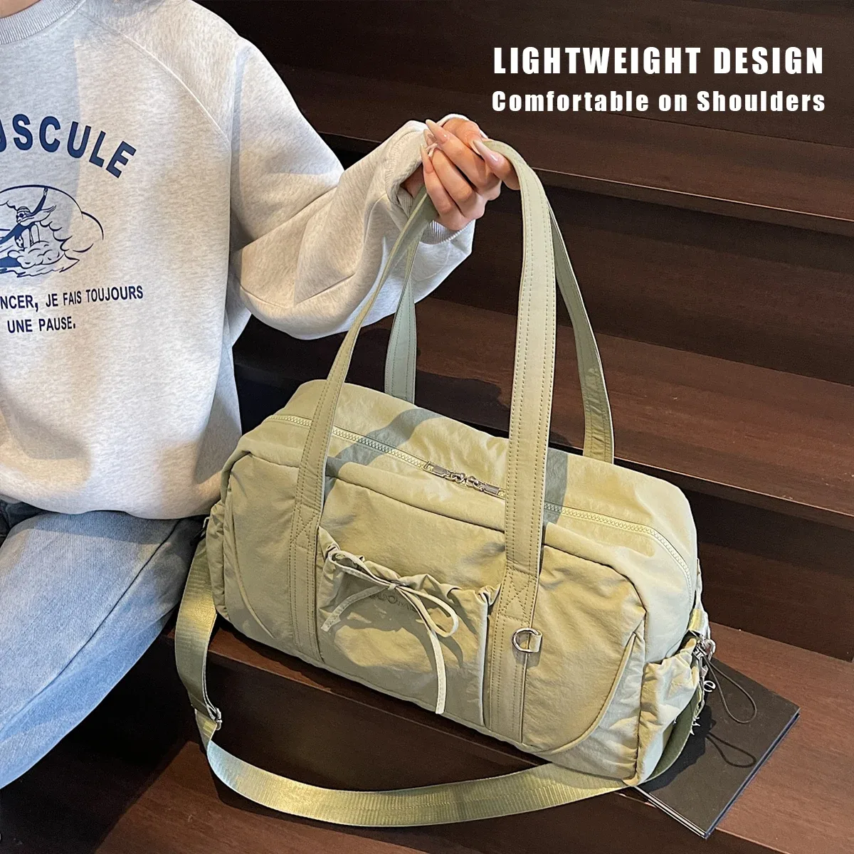 Nouveau sac de voyage grande capacité épaule Portable sac à bagages sac de rangement de voyage sac d'embarquement sport Fitness sac pour les femmes
