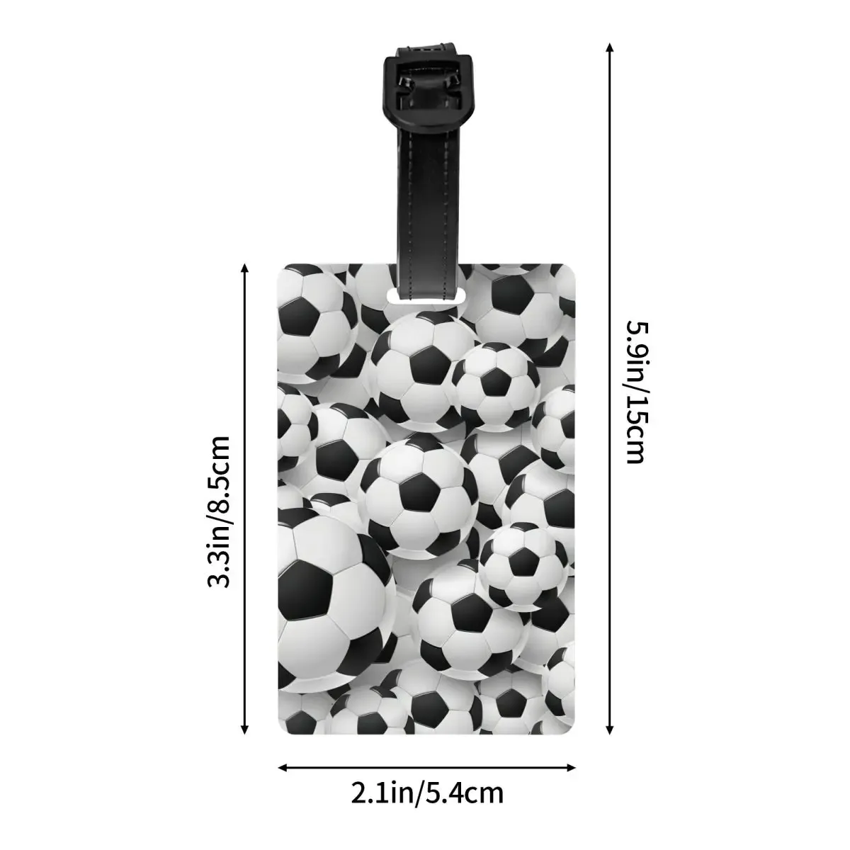étiquette de bagage à impression soccerly personnalisée avec carte de visite, couverture de confidentialité, étiquette d'identification cool pour sac de voyage et valise