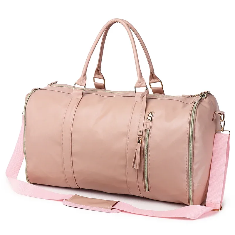 nom personnalisable gratuit, sac de voyage pratique pour vêtements, grand sac à bagages en cuir pu, sac de voyage à la mode