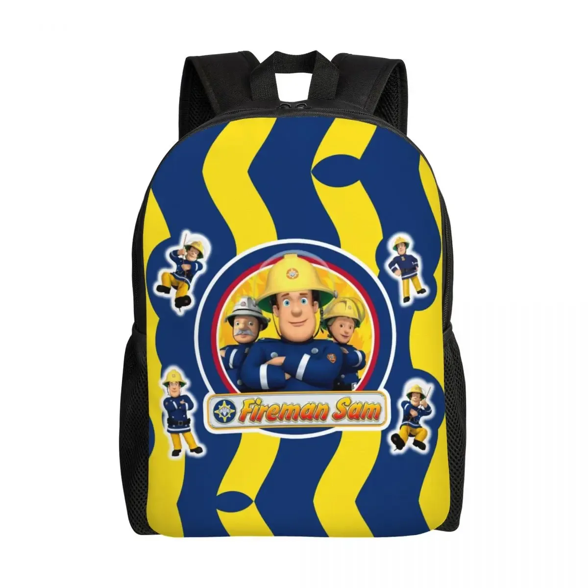 sac à dos de voyage personnalisé sam le pompier pour hommes et femmes, cartable pour ordinateur portable d'école, sac à dos d'étudiant de dessin animé