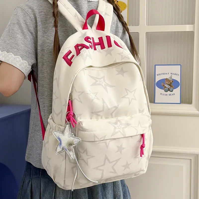 Sac à dos tendance grande capacité pour lycée et université, style coréen léger et à la mode pour femmes