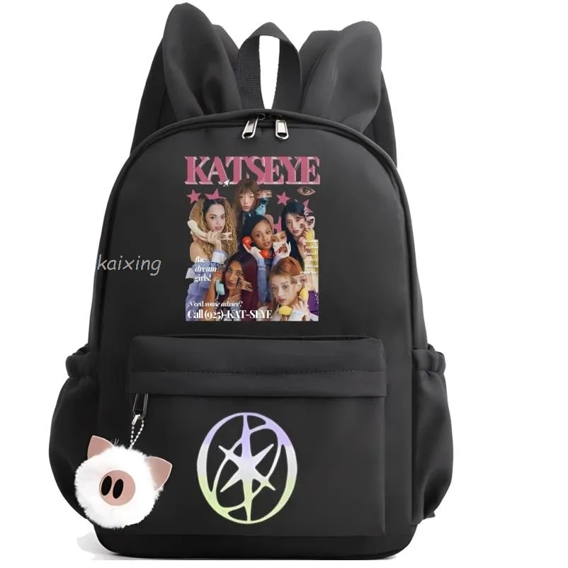 kawaii chaud katseye drôle impression sac à dos grande capacité sac d'école étudiant pochette d'ordinateur sac à dos scolaire pour étudiant