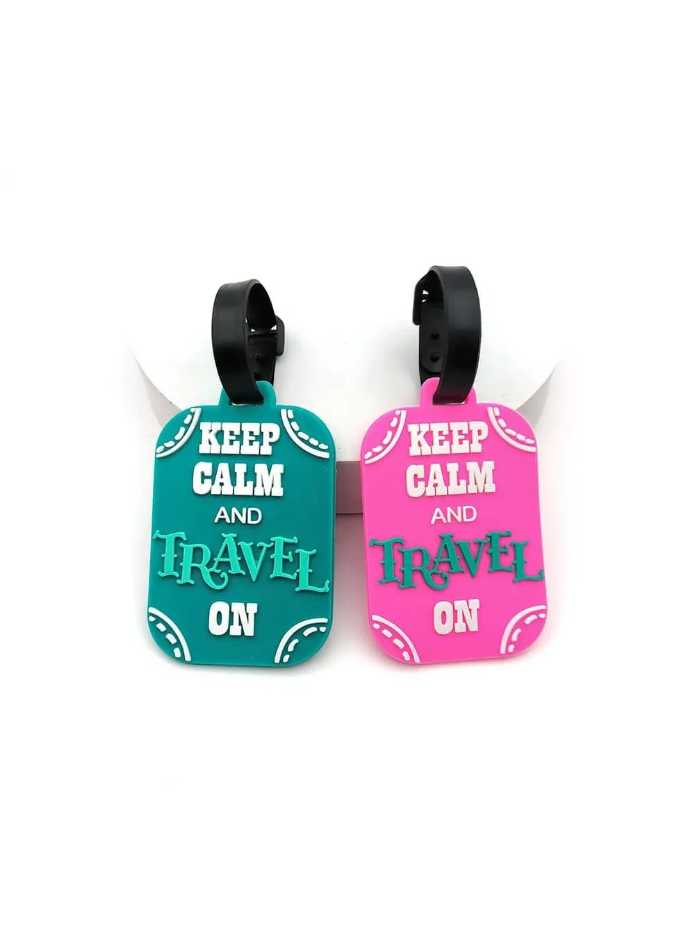 étiquettes de bagages amusantes en silicone, identificateurs de voyage avec carte nominative et sangle, étiquettes de sac durables pour valises, sacs à dos et affaires