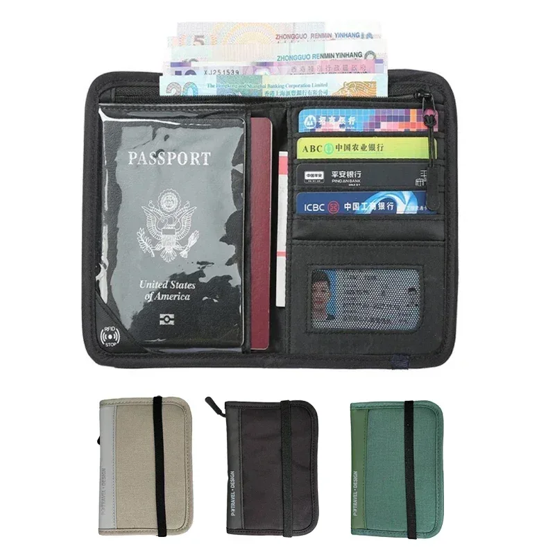 Porte-passeport étanche, portefeuille de voyage multifonctionnel, petit portefeuille pour cartes de crédit, sac de rangement Portable pour documents