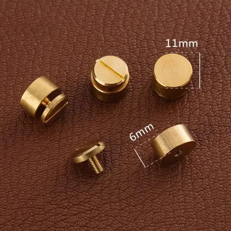 5 jeux de rivets et vis en laiton massif de haute qualité, bricolage de sac en cuir, décoration de valise, pieds de bouton, accessoires de rivets