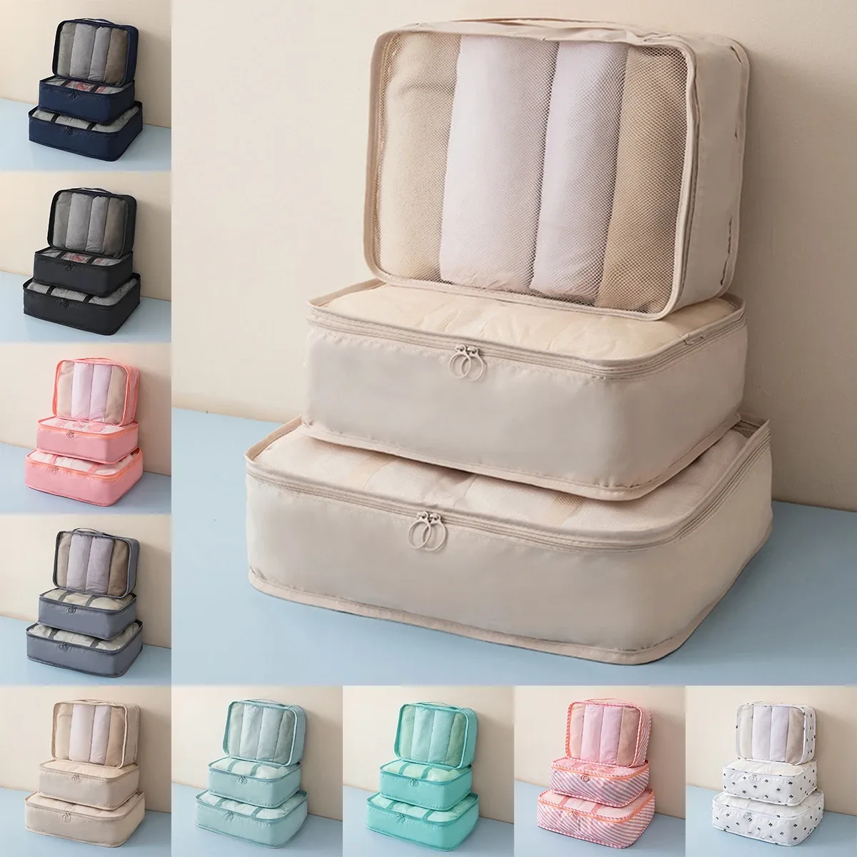 sac de rangement multifonctionnel pour vêtements 3 pièces, plusieurs tailles et spécifications, ensemble de sacs de voyage de rangement, simple à voyager.-zmt