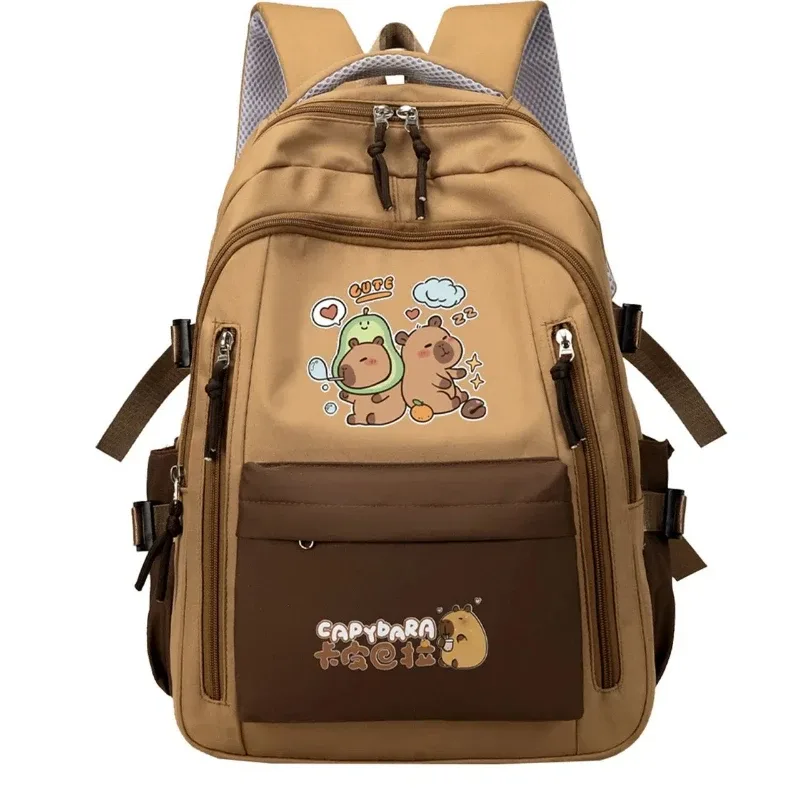 capybara école sac à dos adolescents filles sacs d'école ensemble sac à dos décontracté enfants 3 pièces livre sac kawaii enfants cartable voyage sac à dos