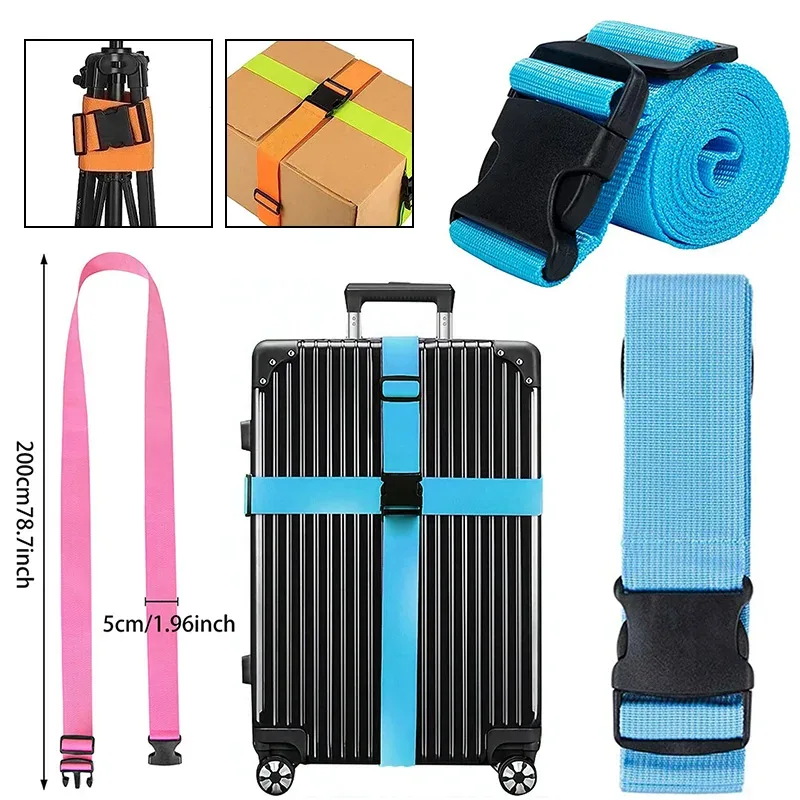 nouveau sangles de bagage droites pour valise, ceinture de bagage avec boucle de déverrouillage réglable, accessoire de voyage facilement identifiable
