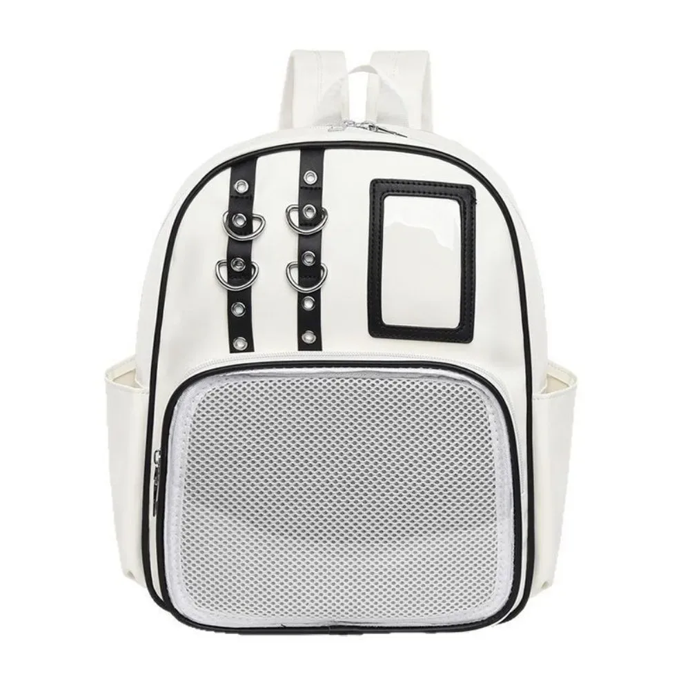 sac à dos transparent tendance en pu, style lolita, sac à bandoulière diy, sac à dos de présentation personnalisé pour fille