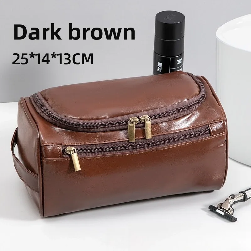 sac à cosmétiques rétro en pu, grande capacité, imperméable, pochette de rangement pour maquillage 3d pour les voyages et les affaires