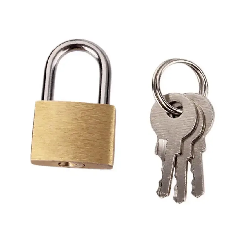 mini cadenas en laiton massif avec 3 clés, serrure de sécurité pour bagages, sac à dos, casier de gym, valise, tiroir, armoire
