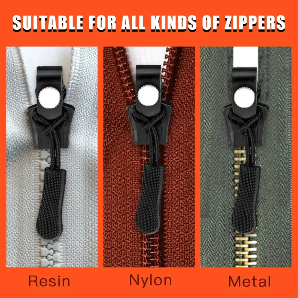Kit de réparation de fermetures éclair de 3 tailles différentes, boucle de remplacement amovible, tirette de fermeture éclair instantanée, outils de couture en métal