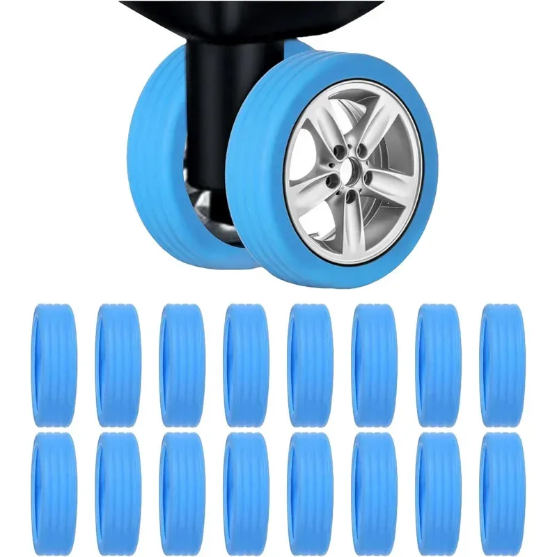 protecteur de roue en silicone, 32/4 pièces, compartiment à bagages, housse de protection de roue, boîtier de chariot, manchon à roulettes silencieux, accessoires de valise