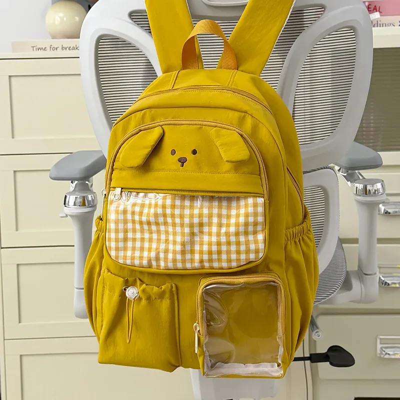 sac à dos mignon de grande capacité pour femmes, cartable décontracté pour filles, sac à dos étudiant amusant en forme de canard