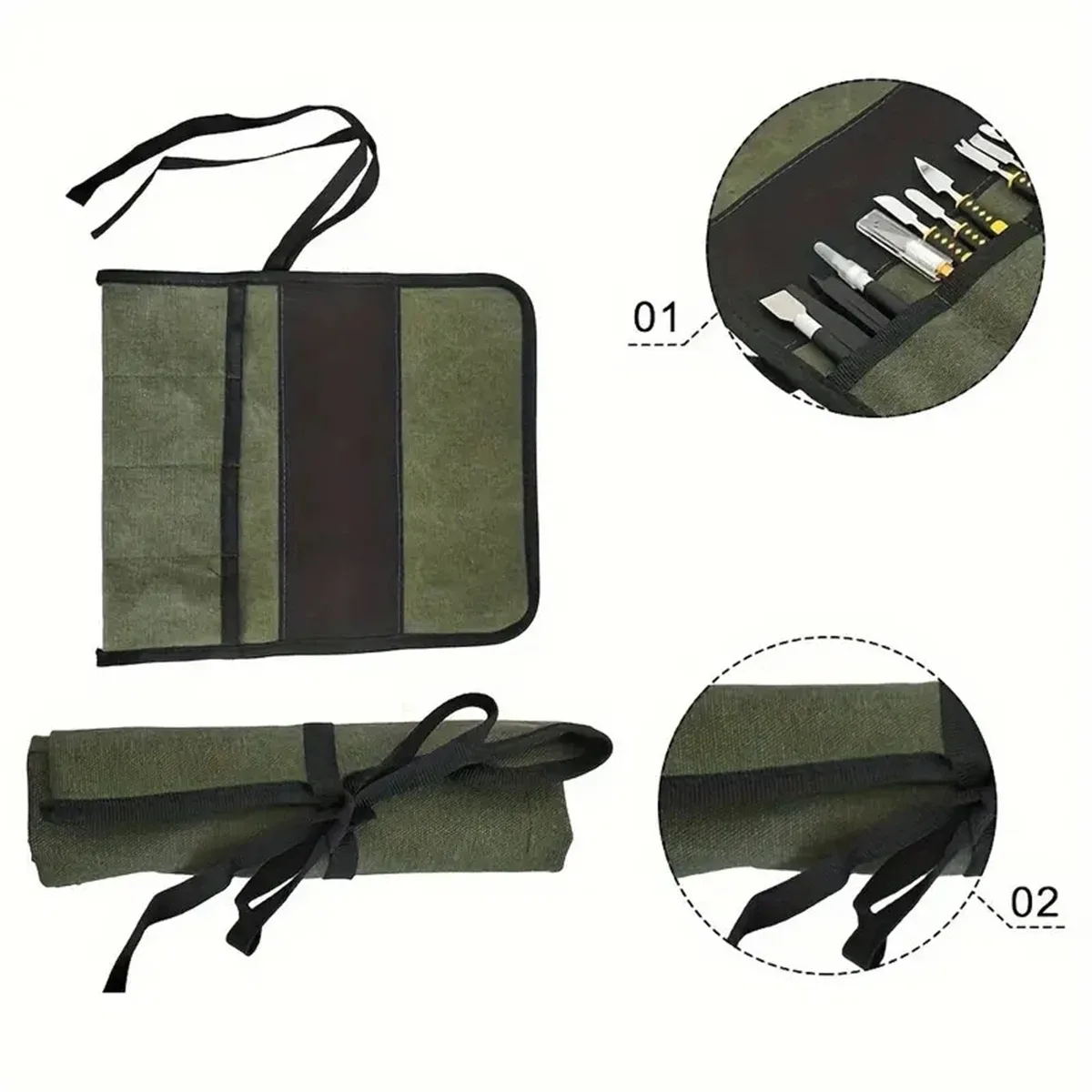 sac à outils multi-poches multi-usages enroulable en tissu oxford, pochette pour clés, tournevis, perceuses, étui de rangement, sac à outils suspendu