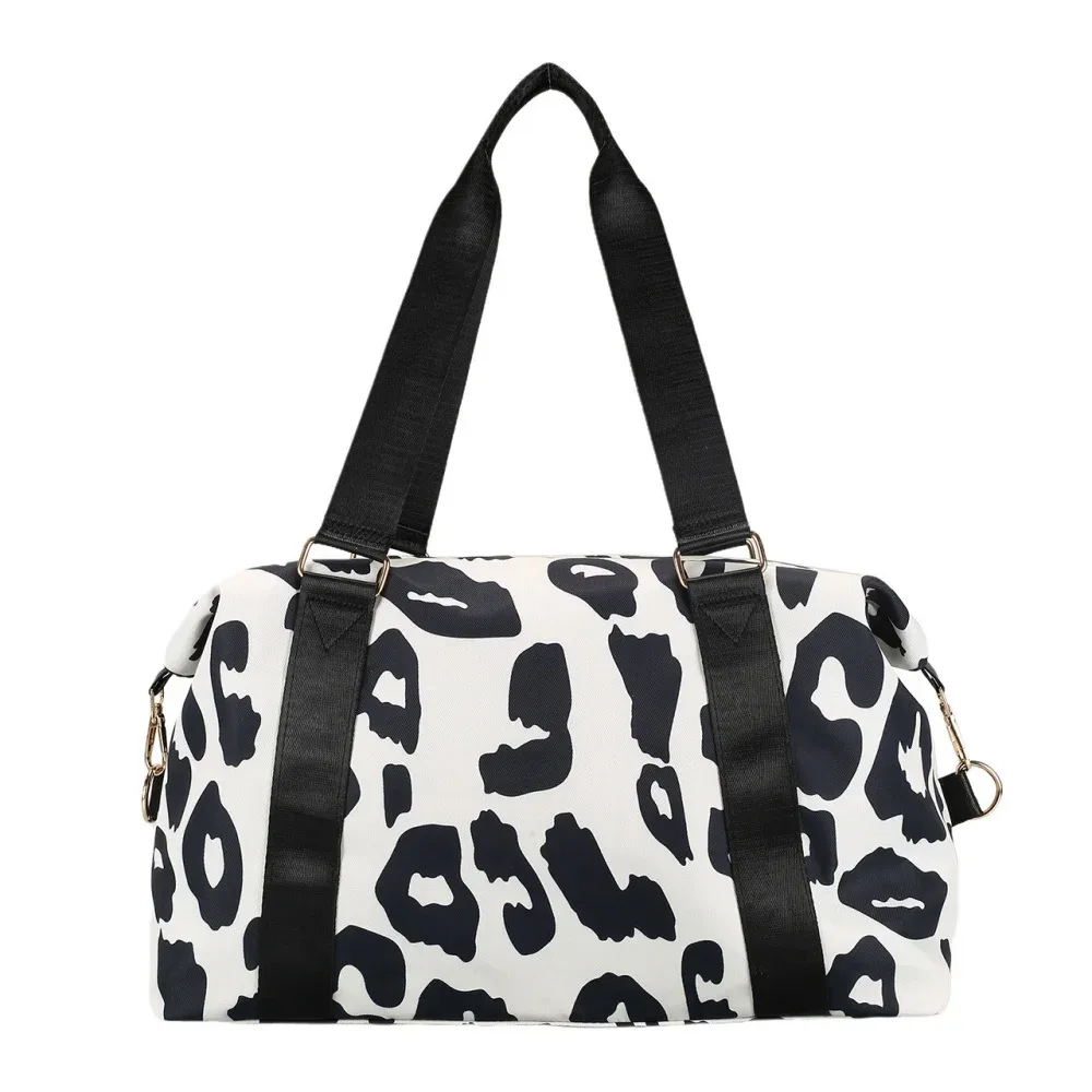 sac de voyage imprimé léopard pour femme, sac de week-end avec manche pour bagage, résistant à l'eau, sac de transport pour la nuit avec plusieurs poches
