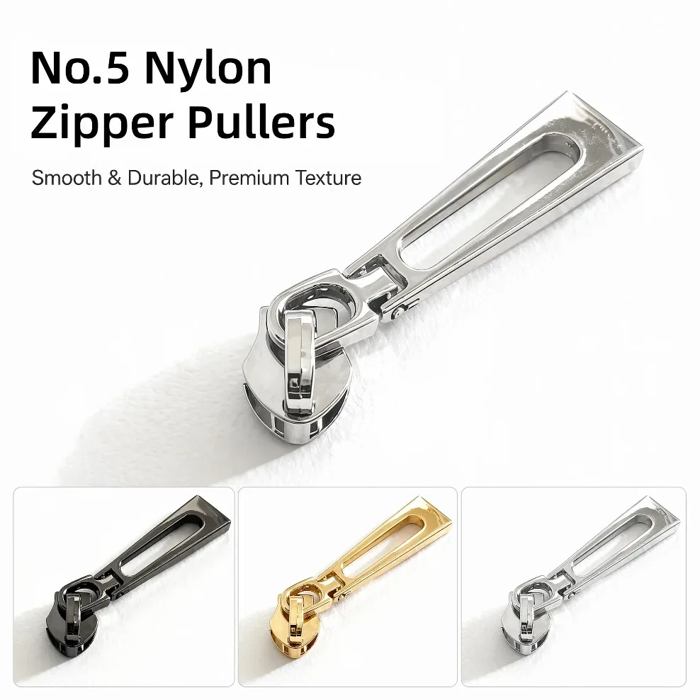 5-30 pièces 5 # têtes de fermeture éclair en nylon pour rubans de fermeture éclair, vêtements, manteaux, sacs à dos, kit de réparation diy, or, argent, noir