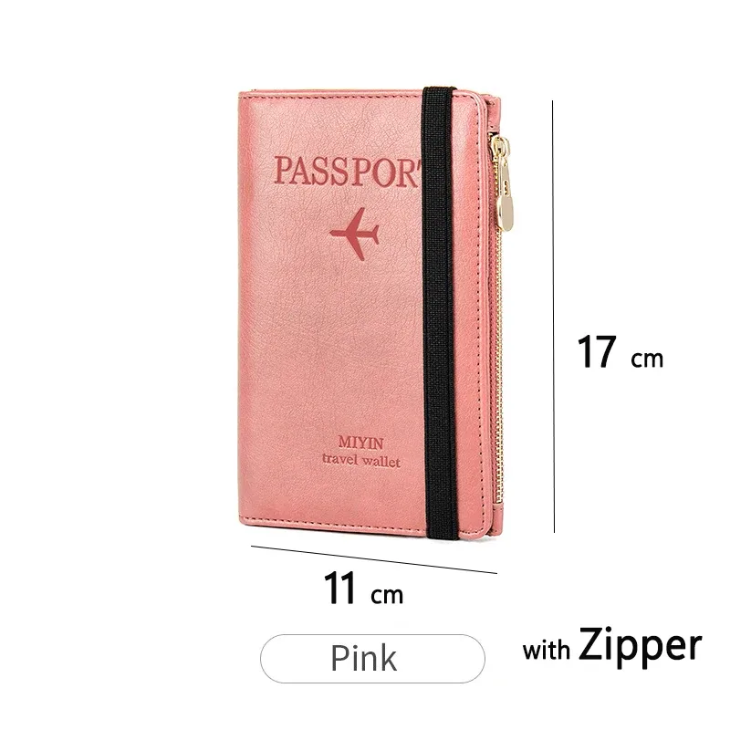 rfid anti blocage mince porte-passeport housse portefeuille de voyage pour hommes femmes multi-fonction id porte-carte bancaire accessoires