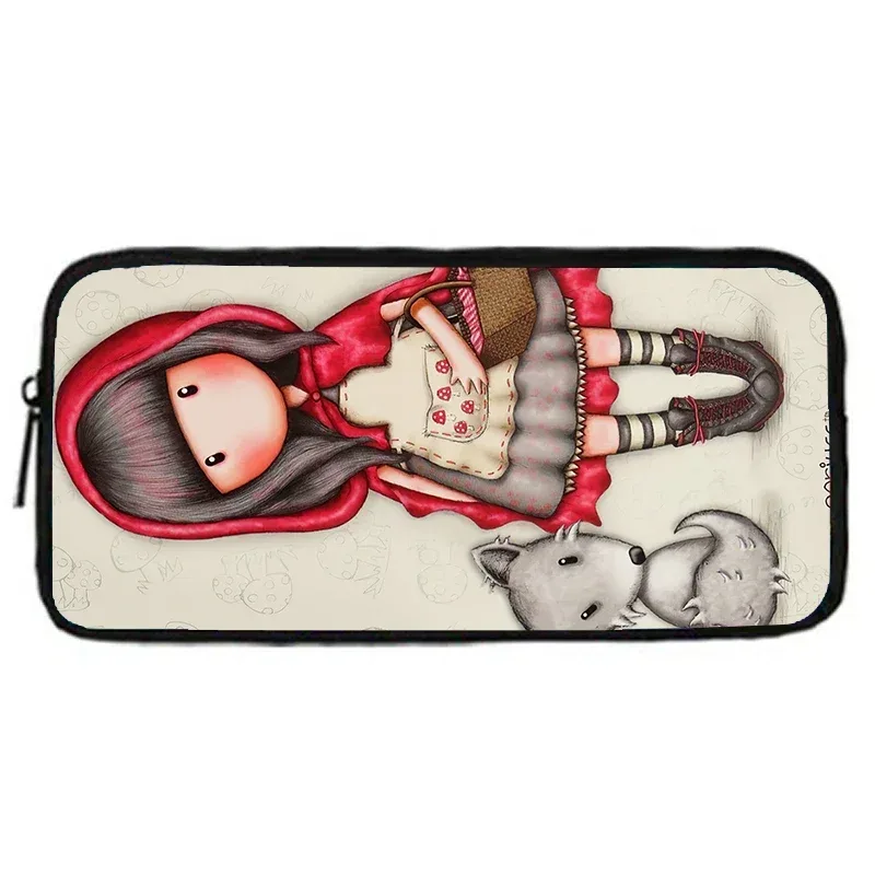 gorjuss santoro sacs à crayons pour enfant, sacs à crayons d'école pour enfants cerveau de dessin animé pour filles, grande et simple trousse à crayons pour enfants