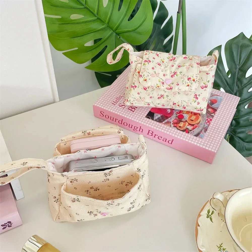 sac de toilette en toile multi-poches pour femmes, sacs de rangement de voyage, sacs à maquillage mignons à fleurs, organisateur de cosmétiques multi-couches