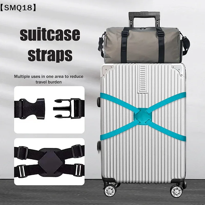 Sangle de bagage élastique réglable, bande de fixation pour valise, sangle de fixation de bagages, ceinture de fixation sécurisée antivol pour voyage【SMQ】