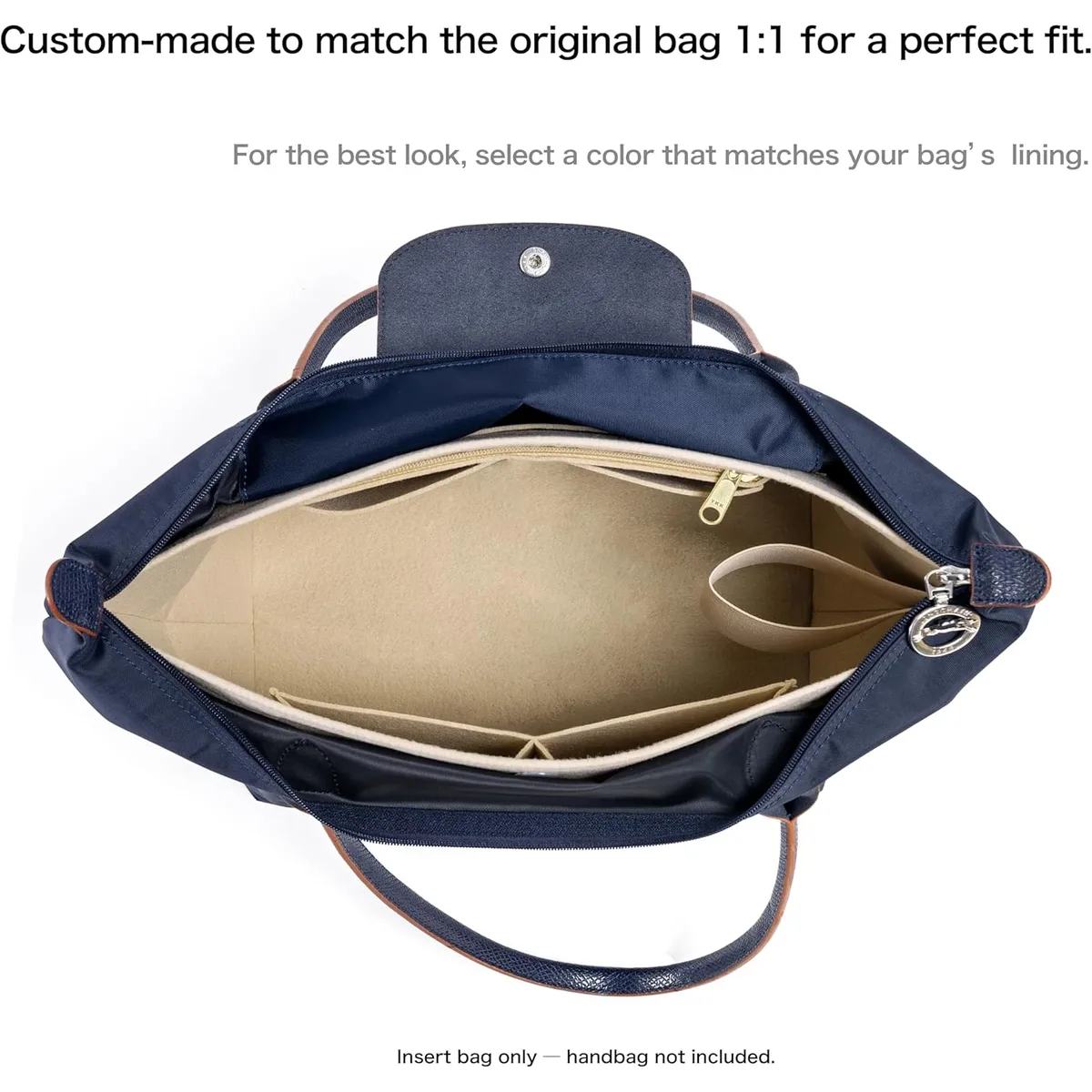 organisateur insérer pour longchamp grand petit mini taille fourre-tout sac feutre sac de rangement sac à main insérer sac à main doublure sacs accessoires