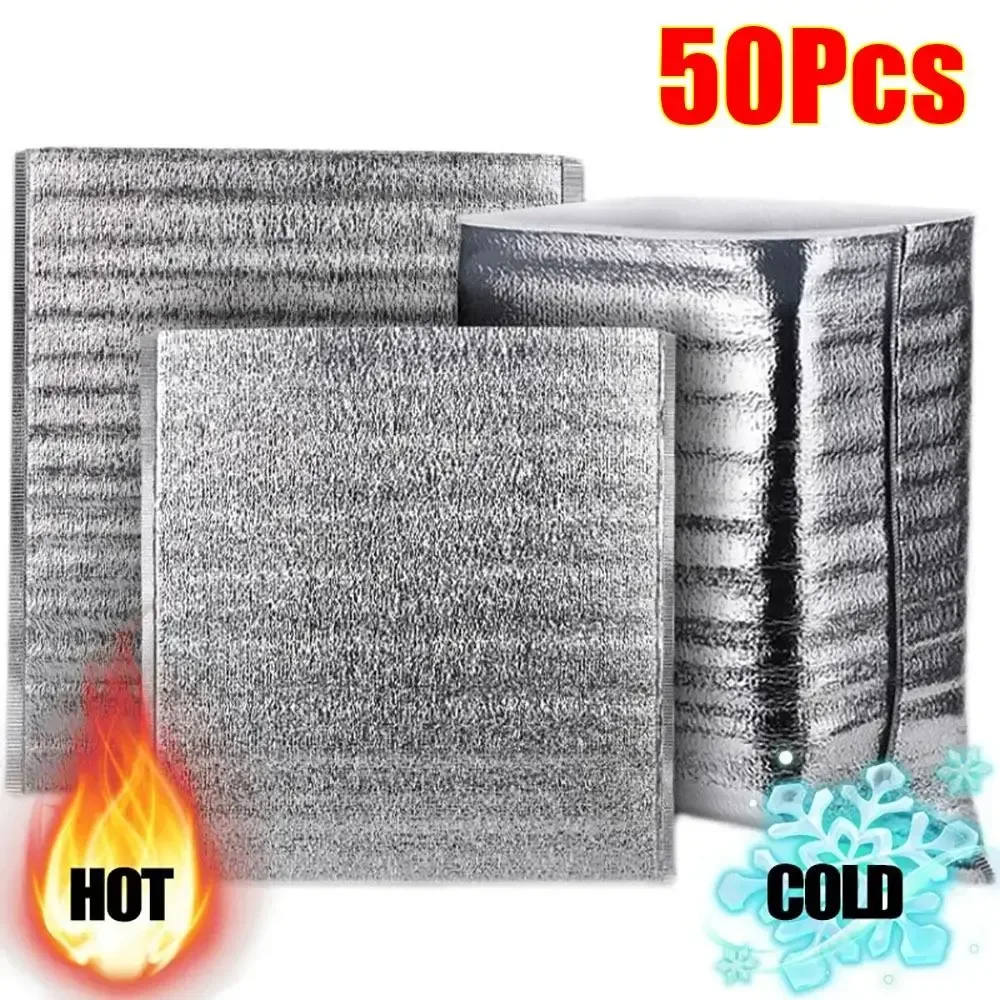 sac isotherme en papier d'aluminium, sac isolant pliable pour pique-nique, sac d'emballage thermique portable pour aliments, livraison de nourriture, porte-boissons, sac isolé