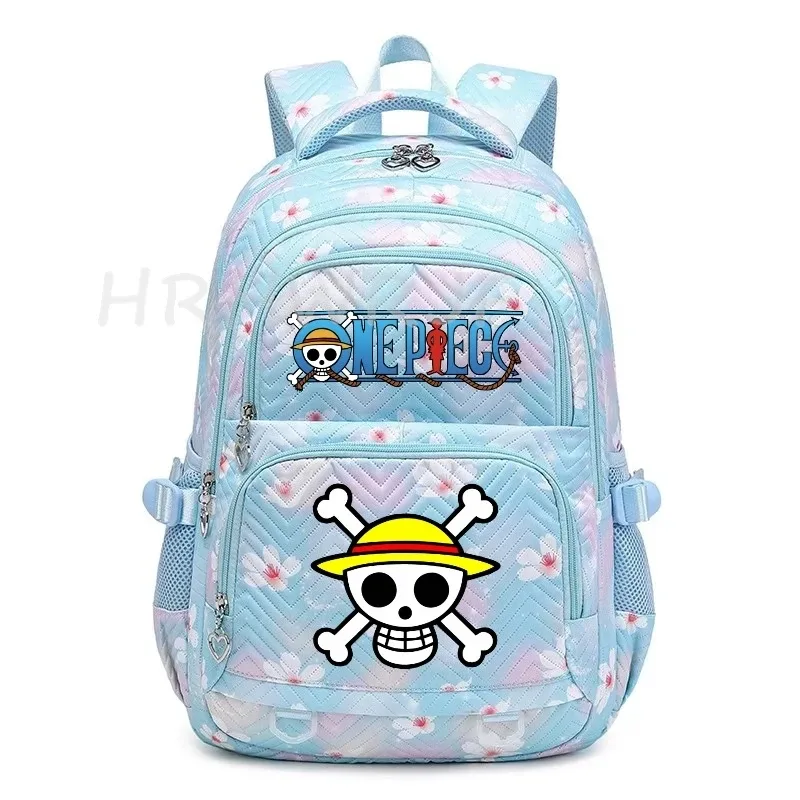 sacs à dos anime one piece légers avec fermoir, imprimé violet monkey d luffy, pour garçons et filles, grande capacité, pour adolescents, ordinateur portable, école, voyage, mochila