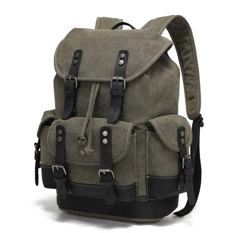 sacs à dos vintage en toile pour hommes, sacs à dos pour ordinateur portable, sacs à dos imperméables, grands sacs à dos de randonnée en toile cirée, sacs à dos de voyage vintage