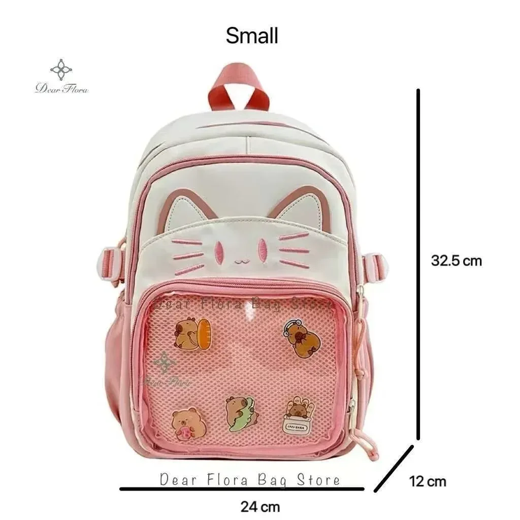sacs à dos y2k mignons pour filles, grande capacité, décontractés, transparents, à personnaliser, style dessin animé, tendance, pour voyage et école
