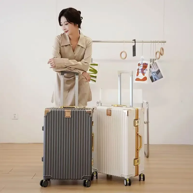 valise antichoc et résistante aux chutes de 20 à 30 pouces, grande capacité, bagage de voyage, cadre en aluminium, serrure à code, valise à roulettes pour étudiants