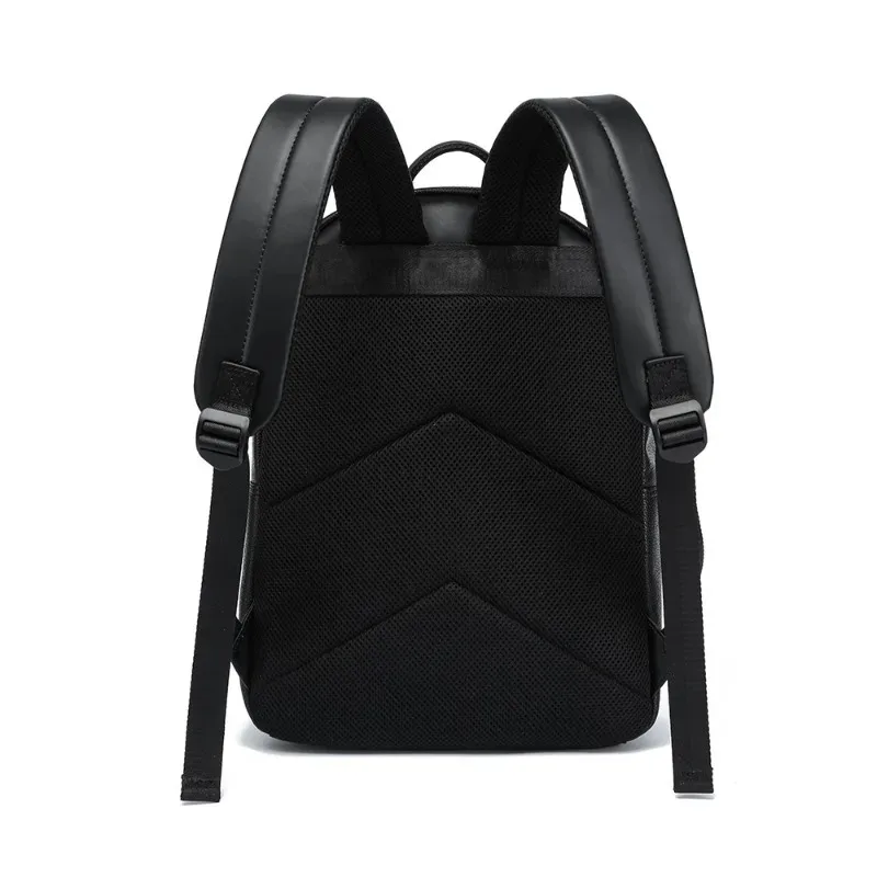 sac à dos rayé de luxe pour hommes, sac à dos d'affaires en cuir pu pour hommes, sacs pour ordinateur portable de 14 pouces, sac à dos de grande capacité, cartable