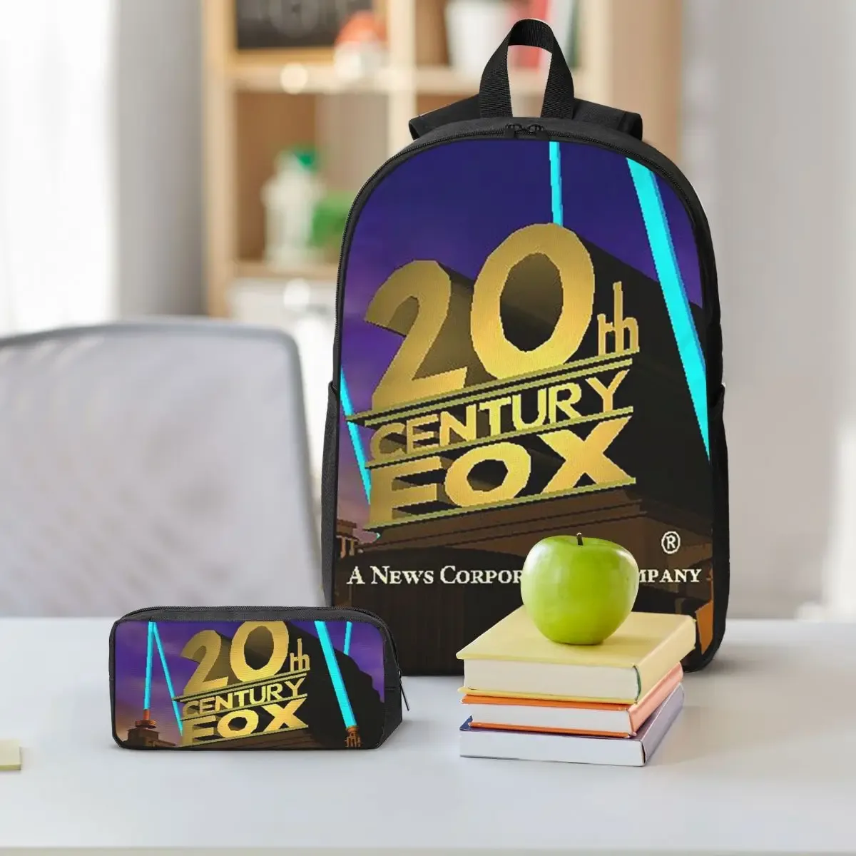 sac à dos classique 20th century fox pour garçons et filles, sac d'école, sac à bandoulière pour ordinateur portable, sac à déjeuner isotherme, trousse à crayons, 3 pièces
