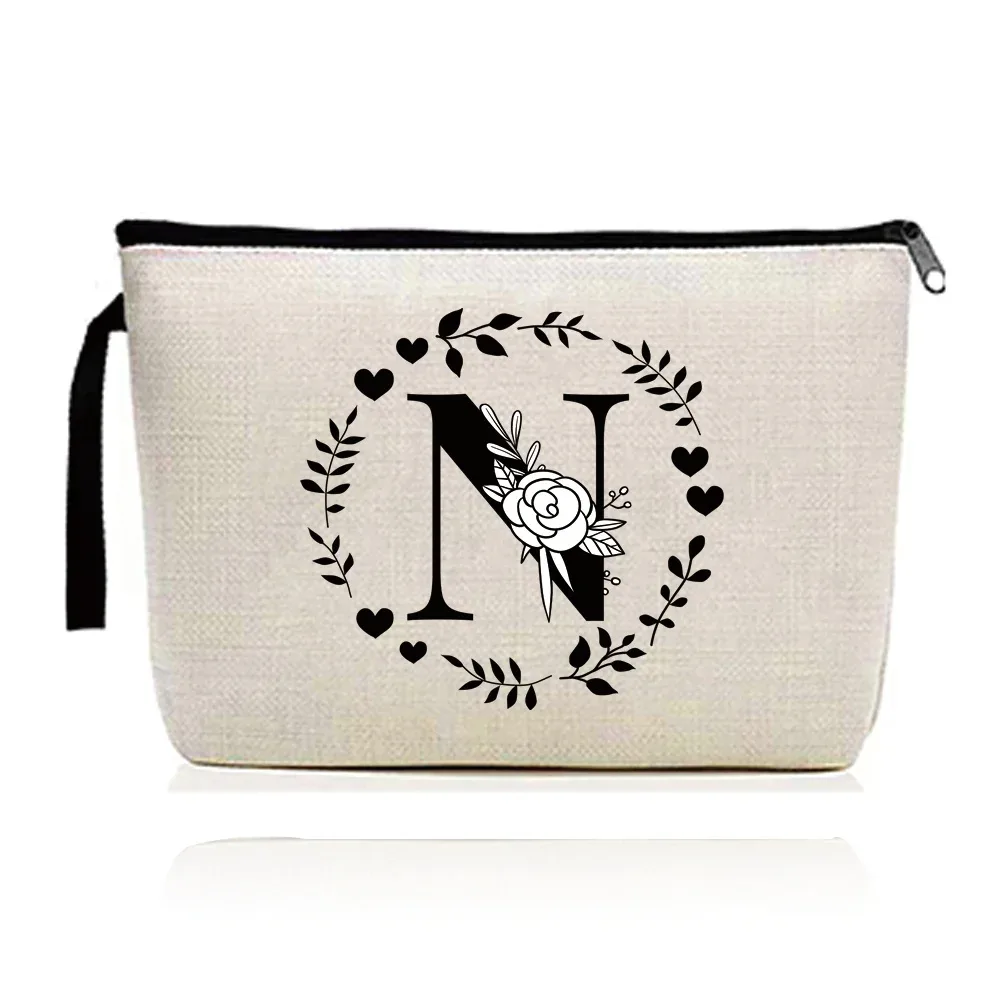 trousse de maquillage pour femmes, trousse à cosmétiques, série d'impression de lettres guirxiété, trousse de voyage, trousse de toilette en poudre, pochette pour dames