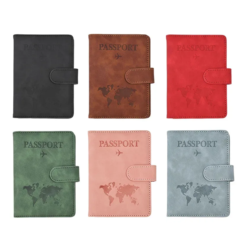 porte-passeport en cuir pu pour hommes et femmes, étui pour cartes de crédit, portefeuille de couverture, accessoires de voyage, sac à main