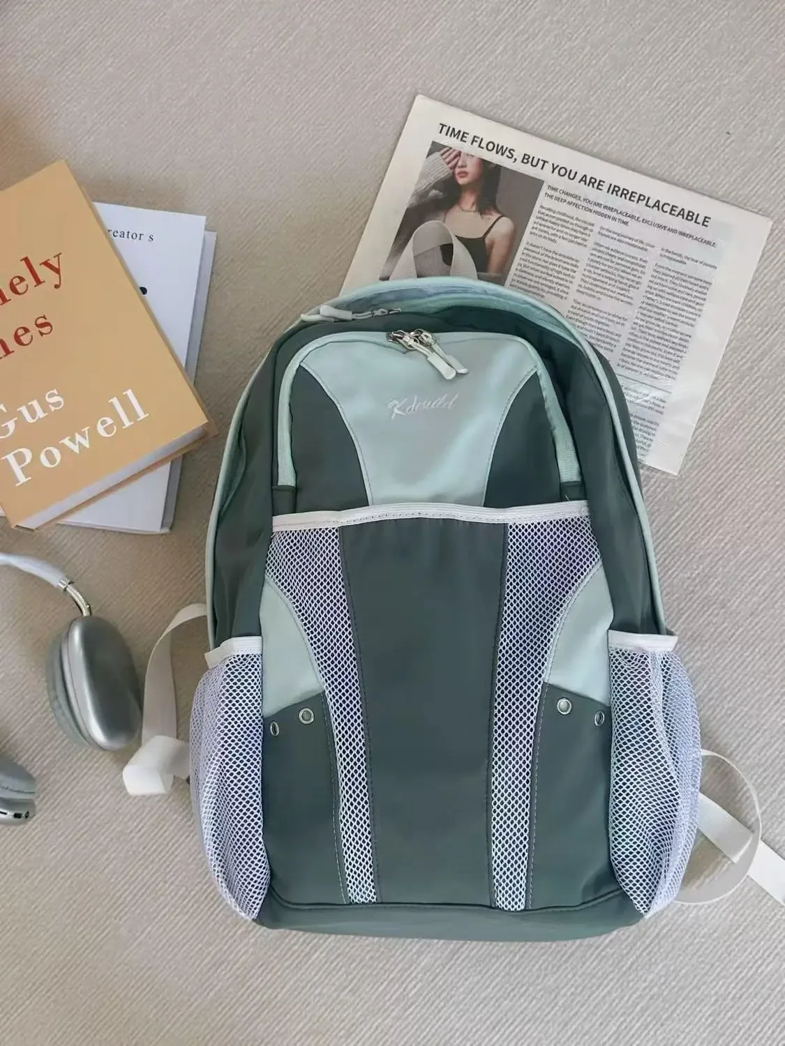 sac à dos de voyage tendance grande capacité unisexe, sac d'école patchwork, sacs à dos en nylon bleu y2k pour femme, sacs de randonnée décontractés pour homme, nouveauté 2026