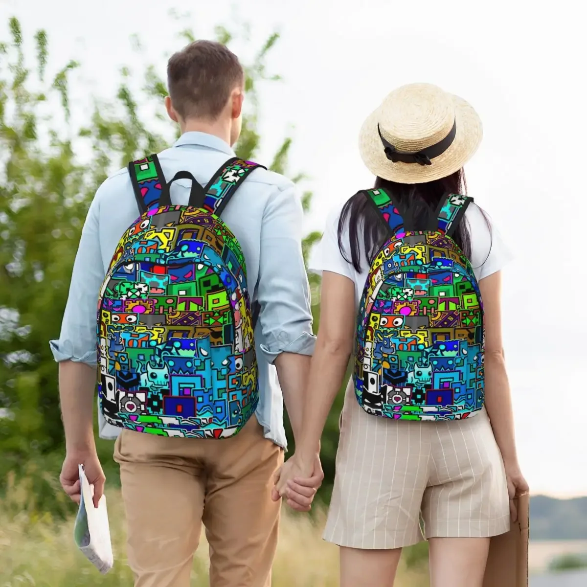 géométrie cube gaming dash modèle sac à dos pour hommes femmes adolescent lycée travail sac à dos ordinateur portable sac à bandoulière sport
