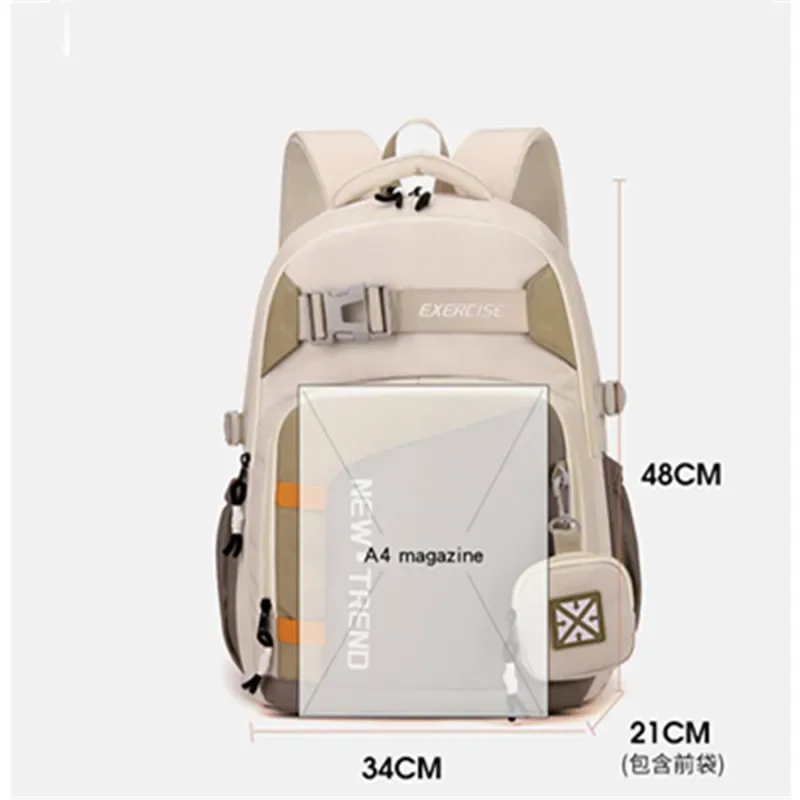 sac à dos décontracté tendance et cool, polyvalent pour étudiant, cartable simple avec lettres imprimées, style coréen, grande capacité, sacs de voyage en plein air