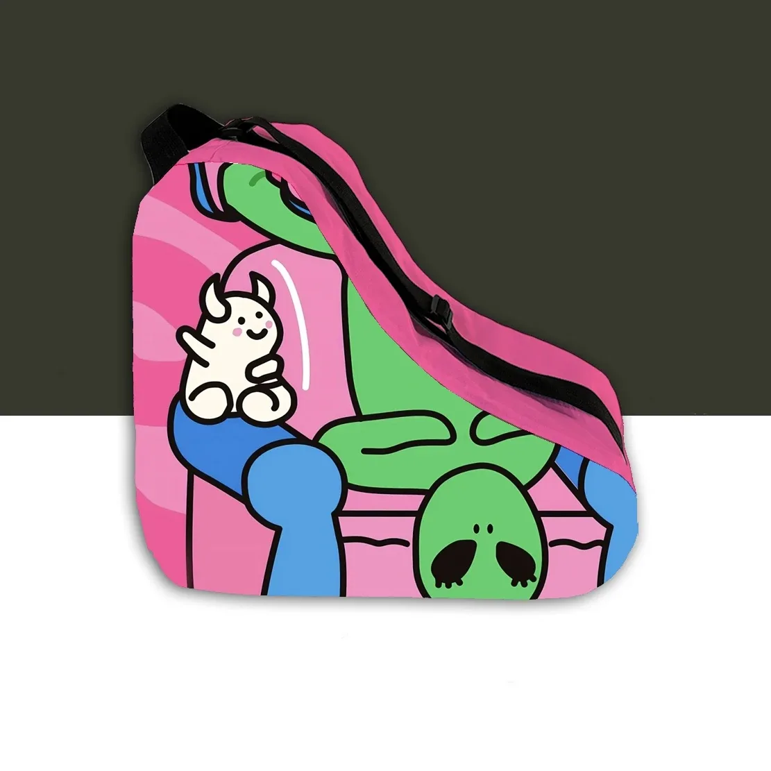 Accessoires grande capacité dessin animé patins à roulettes sac respirant bretelles réglables patin à roulettes sac à dos étui pour patins à glace