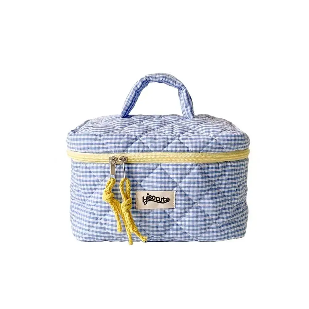 ensemble de trousses de toilette à carreaux, style simple, grande capacité, sac de rangement portable pour outils cosmétiques, pour la maison, la salle de bain, trousse de toilette