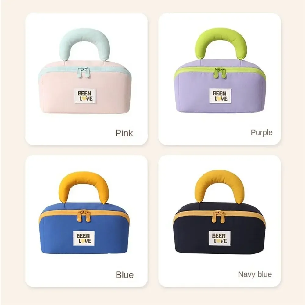 sac de rangement grande capacité en coton doux, anti-éclaboussures, avec double fermeture éclair, sac de maquillage portable à compartiments